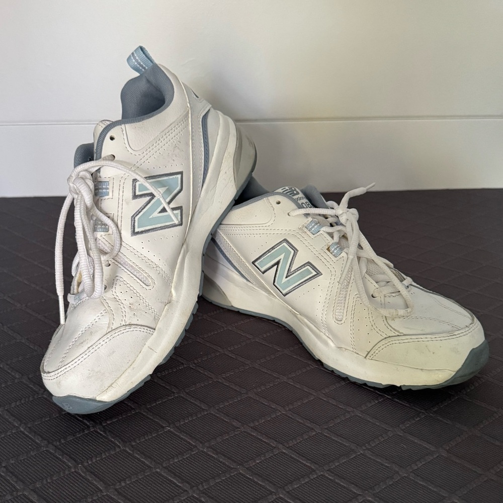 New Balance 608 White and Light Gray Athletic Shoes, Women’s 8.5